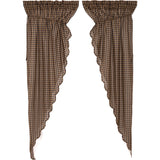 Black Check Prairie Long Panel Curtains-Lange General Store