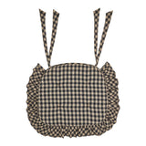 Black and Tan Check Ruffled Chair Pad-Lange General Store