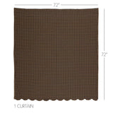Black Check Scalloped Shower Curtain-Lange General Store