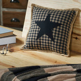 Black Check Star Pillow 12x12-Lange General Store