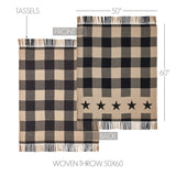 Black Check Star Woven Throw-Lange General Store