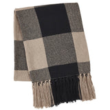Black and Tan Check Woven Throw-Lange General Store