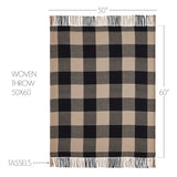 Black and Tan Check Woven Throw-Lange General Store