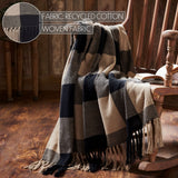 Black and Tan Check Woven Throw-Lange General Store
