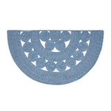 Blended Blue Indoor/Outdoor Braided Half Circle Rug-Lange General Store