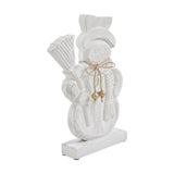 Blizzard Bliss Distressed White Wooden Snowman-Lange General Store