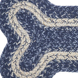 Blue Falls Dog Bone Braided Waterproof Rug Mat – Lifestyle Detail – Indigo, Powder Blue, Natural