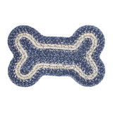 Blue Falls Dog Bone Braided Waterproof Rug Mat – Bone Shape Dog Mat – Recycled PET