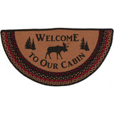 Cumberland Moose Welcome To Our Cabin Braided Half Circle Rug-Lange General Store