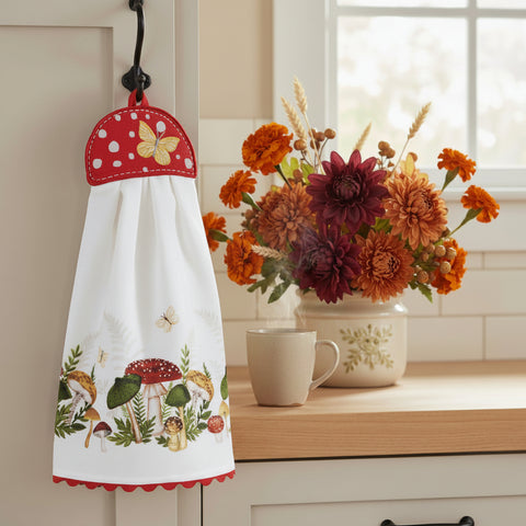 Botanical Mushrooms Hang-Up Kitchen Towel-Lange General Store