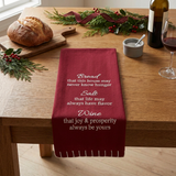 Bread Salt & Wine Dishtowel with the center wrinkle smoothed