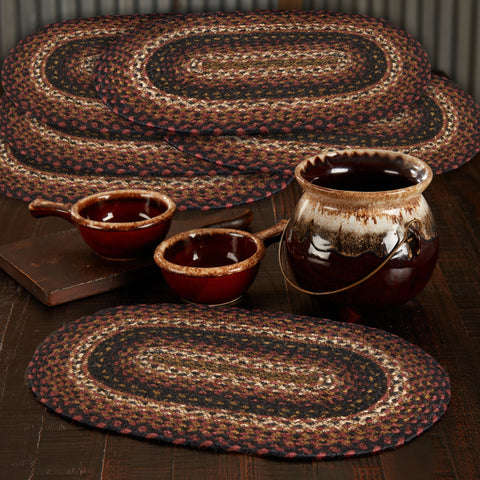 Brick Raven Braided Oval Placemat - Set of 6