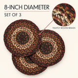 Brick Raven Braided Trivet 8" Set of 3