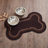 Brick Raven Dog Bone Braided Waterproof Rug Mat – Medium 15x23 – Brick Red, Country Black, Dark Tan