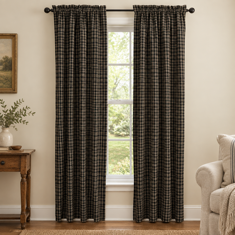 Bridgeton Black curtains using the supplied fabric reference