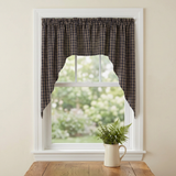 Bridgeton Navy Swags on a single narrow farmhouse window