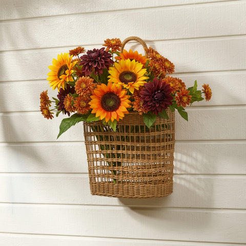 Brinkley Rattan Wall Pocket Basket