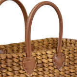 Brinkley Rattan Leather Handle Totes Set of 2