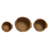 Brinkley Rattan Round Baskets Set of 3 — top-down view showing spiral woven interior of all three sizes