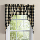 Buffalo Black and Tan Check Star Swags-Lange General Store