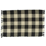 Wicklow Black and Tan Yarn Check Placemats-Lange General Store