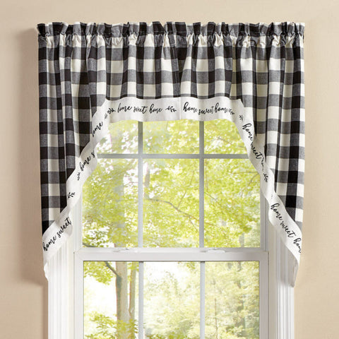 Buffalo Black and White Check Home Sweet Swags-Lange General Store