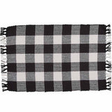 Wicklow Black and White Yarn Check Placemats-Lange General Store
