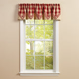 Buffalo Garnet Check Point Valance-Lange General Store