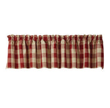 Wicklow Garnet Red Buffalo Check Valance-Lange General Store