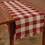 Buffalo Garnet Check Yarn Table Runners-Lange General Store