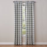 Wicklow Grey Check Panel Curtains-Lange General Store