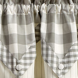 Buffalo Grey Check Point Valance-Lange General Store