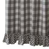 Buffalo Grey Check Ruffled Shower Curtain-Lange General Store