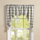 Buffalo Grey Check Ruffled Swags-Lange General Store