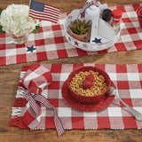 Buffalo Red and White Check Yarn Placemats-Lange General Store