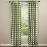 Wicklow Sage Check Long Panel Curtains-Lange General Store