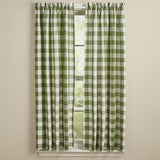 Wicklow Sage Check Short Panel Curtains-Lange General Store