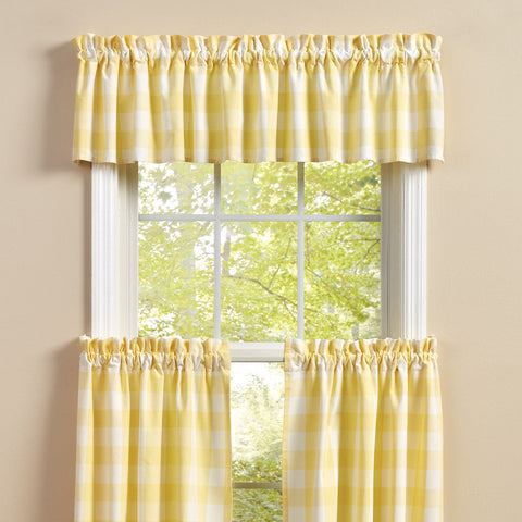 Buffalo Yellow Check Valance-Lange General Store