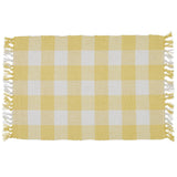 Buffalo Yellow Check Yarn Placemats-Lange General Store