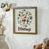 Bunny Hop Blessings Bunny & Wreath Wall Sign-Lange General Store