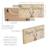 Bunny Hop Happy Spring 3 Bunnies Wall Sign w/ Twine-Lange General Store