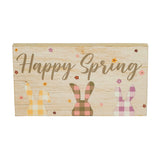 Bunny Hop Happy Spring 3 Bunnies Wall Sign w/ Twine-Lange General Store