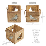 Bunny Hop Wooden Bunny Cutout Box w/ Twine-Lange General Store