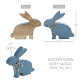 Bunny Hop Wooden Enamel Bunny w/ Natural Beads 9x9.5-Lange General Store