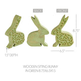 Bunny Hop Wooden Sitting Bunny In Green 8.75x6.5-Lange General Store