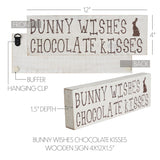Bunny Wishes Chocolate Kisses Wooden Sign-Lange General Store