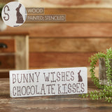 Bunny Wishes Chocolate Kisses Wooden Sign-Lange General Store