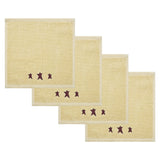 Burgundy Prim Stars Creme Towels & Washcloths-Lange General Store