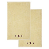 Burgundy Prim Stars Creme Towels & Washcloths-Lange General Store