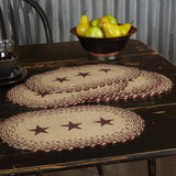 Burgundy Tan Star Jute Placemats-Lange General Store